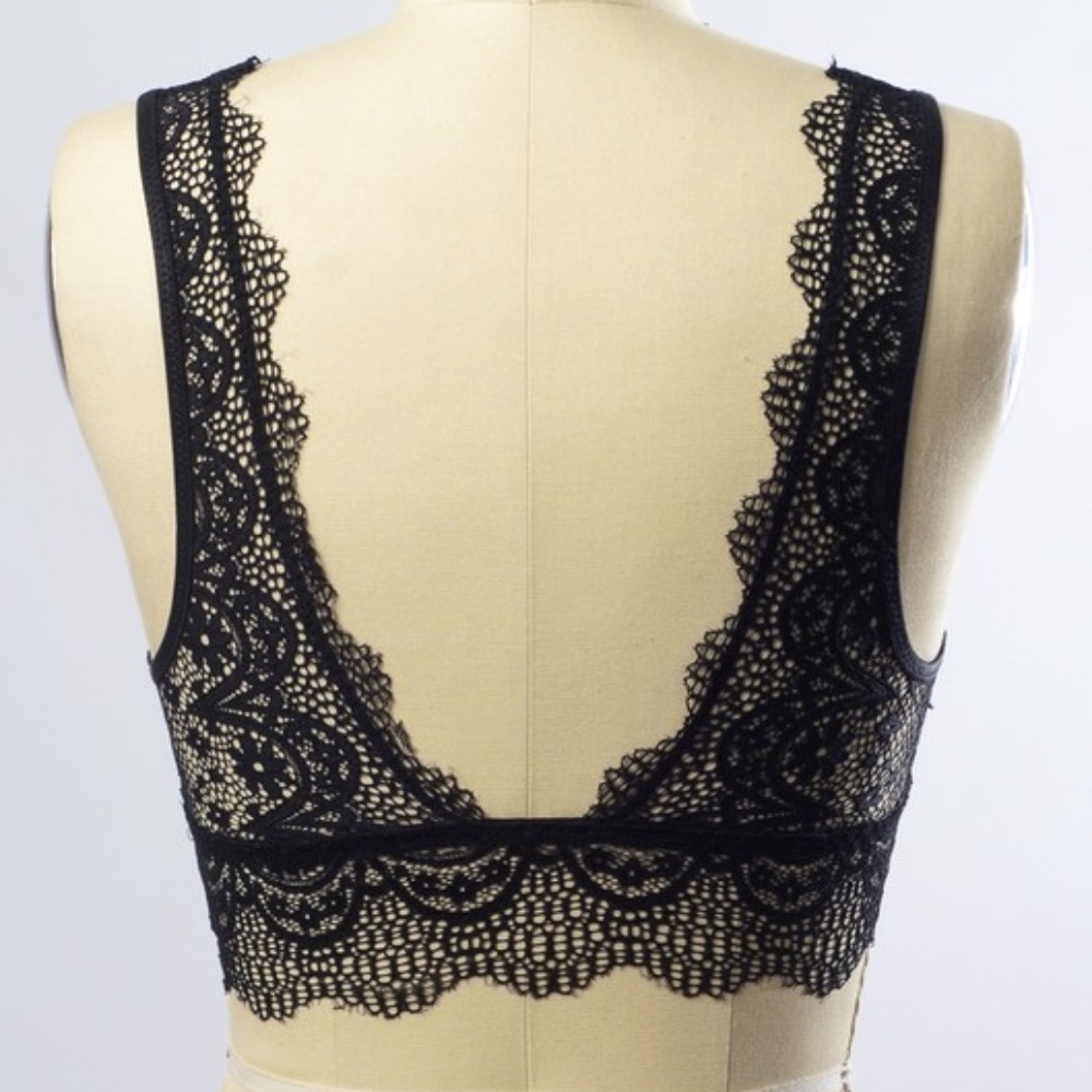 Plunge Alencon Lace Bralette - Picture 6 of 7